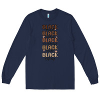 Navy black history melanin malia Long Sleeve Tee - MaliasSmallBusiness