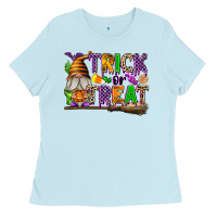 Baby Blue Trick or Treat Ladies Tee - texasbilliewilder