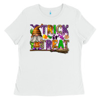 White Trick or Treat Ladies Tee - texasbilliewilder