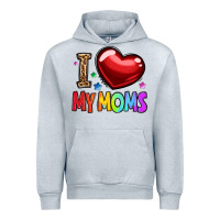Heather Grey i love my moms Urban Hoodie - OliviaCreatesArt