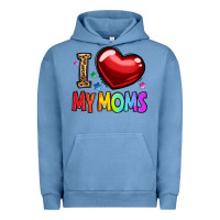 Pigment Pebble Blue i love my moms Urban Hoodie - OliviaCreatesArt