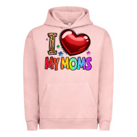 Pigment Salmon i love my moms Urban Hoodie - OliviaCreatesArt