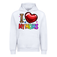 White i love my moms Urban Hoodie - OliviaCreatesArt