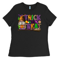 Black Trick or Treat Ladies Tee - texasbilliewilder