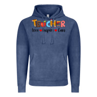Vintage Denim teacher love inspıre care wıth  and pen Vintage Hoodie - Artiststas