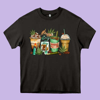 Highly Caffeinated Coffee Cups Heavy Core Tee Designed By Zillion Design Studio