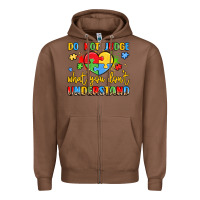Chestnut puzzle heart inclusivity message Zipper Hoodie - LillyAllenDesigns