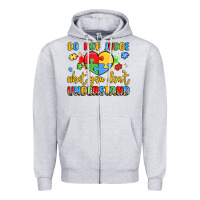 Heather Grey puzzle heart inclusivity message Zipper Hoodie - LillyAllenDesigns