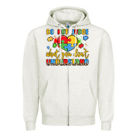 Oatmeal Heather puzzle heart inclusivity message Zipper Hoodie - LillyAllenDesigns