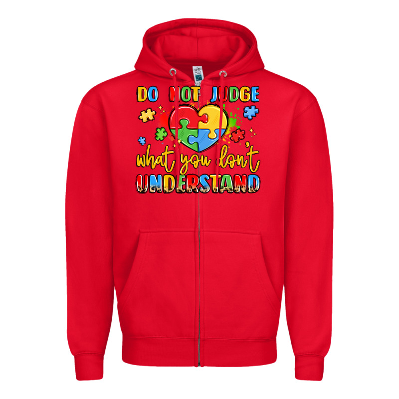 Puzzle Heart Inclusivity Message Zipper Hoodie by LillyAllenDesigns | Teevron