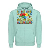 Seafoam puzzle heart inclusivity message Zipper Hoodie - LillyAllenDesigns