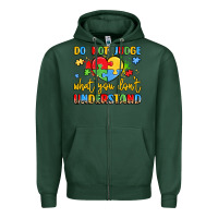 Sports Green puzzle heart inclusivity message Zipper Hoodie - LillyAllenDesigns