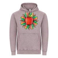 Vintage Zinc teacher apple and sunflower with leopard and tooled leather Vintage Hoodie - Artiststas
