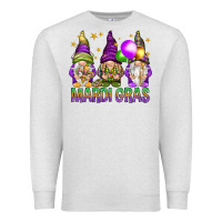 Oatmeal Heather Mardi Gras crew with gnomes Premium Sweatshirt - NancyCooperArtShop