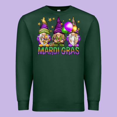 Mardi Gras Crew With Gnomes Premium Sweatshirt Designed By Nancycooperartshop