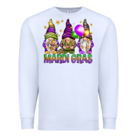 White Mardi Gras crew with gnomes Premium Sweatshirt - NancyCooperArtShop