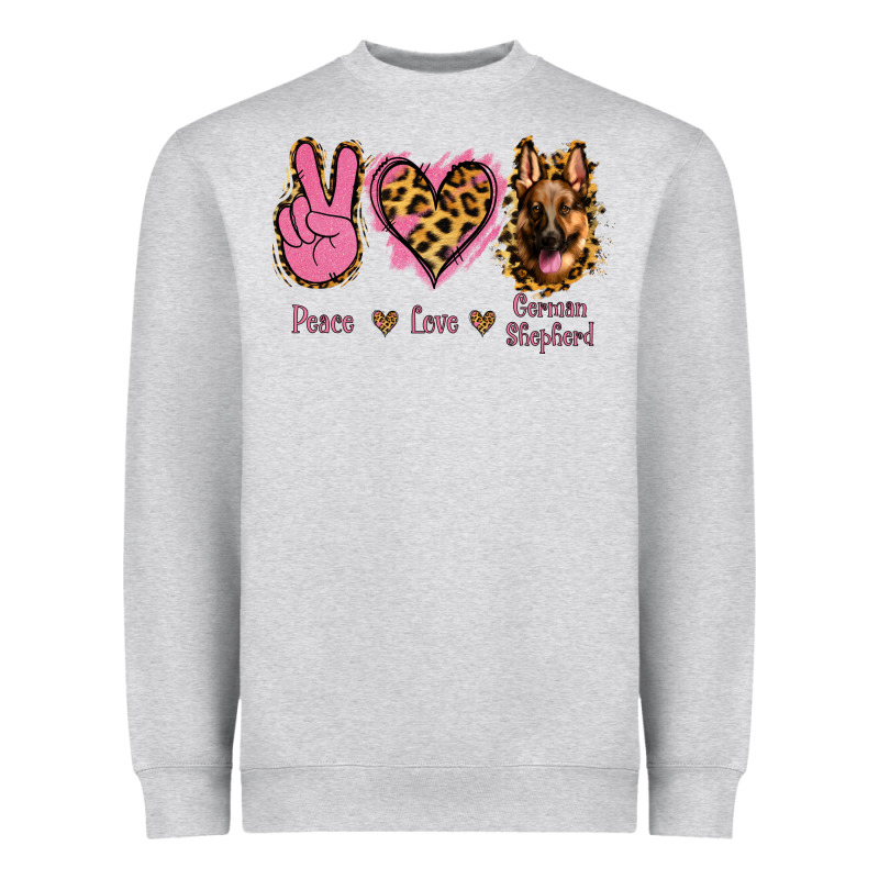 Peace Love German Shepherd Heavyweight Sweatshirt by Jasminsmagicworld | Teevron