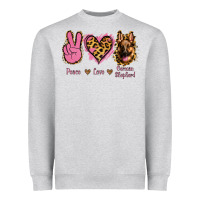 Heather Grey Peace Love German Shepherd Heavyweight Sweatshirt - Jasminsmagicworld