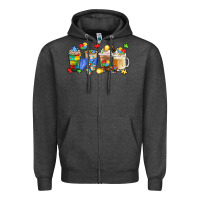 Charcoal Heather image title puzzlethemed beverages and accessories Zipper Hoodie - LillyAllenDesigns