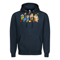 Navy image title puzzlethemed beverages and accessories Zipper Hoodie - LillyAllenDesigns