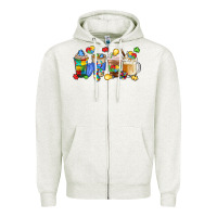 Oatmeal Heather image title puzzlethemed beverages and accessories Zipper Hoodie - LillyAllenDesigns