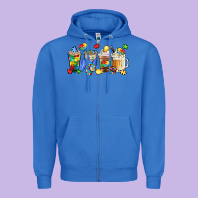 Image Title Puzzlethemed Beverages And Accessories Zipper Hoodie Designed By Lillyallendesigns