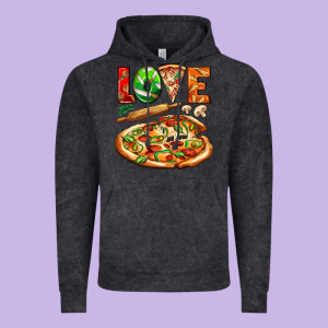 Love Pizza Vintage Hoodie Designed By Adodesignshop