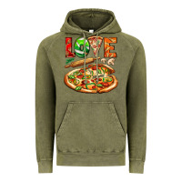 Vintage Olive love pizza Vintage Hoodie - AdoDesignShop