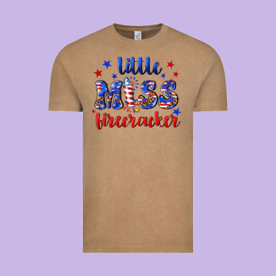 Little Miss Firecracker Vintage Tee Designed By Nancycooperartshop