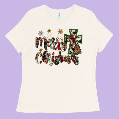 Merry Christmas Ladies Tee Designed By Jahusdesignshop