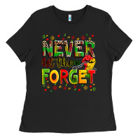 Black never let them forget Ladies Tee - Zillion Design Studio