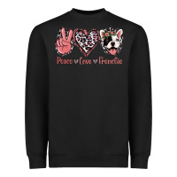 Black Peace Love French Bulldog Heavyweight Sweatshirt - Jasminsmagicworld