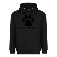 Black Plays Well With Dogs Heavyweight Hoodie - Bettercallsaul