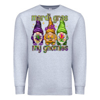 Heather Grey Mardi Gras with my gnomes Premium Sweatshirt - NancyCooperArtShop