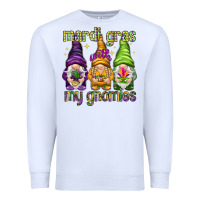 White Mardi Gras with my gnomes Premium Sweatshirt - NancyCooperArtShop