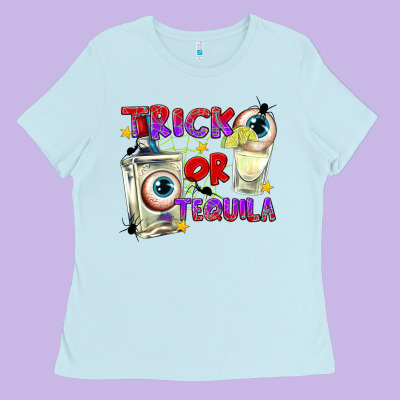 Trick Or Tequila Ladies Tee Designed By Texasbilliewilder