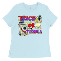 Baby Blue Trick or Tequila Ladies Tee - texasbilliewilder