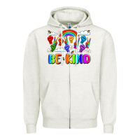 Oatmeal Heather name celebrate kindness and diversity Zipper Hoodie - LillyAllenDesigns