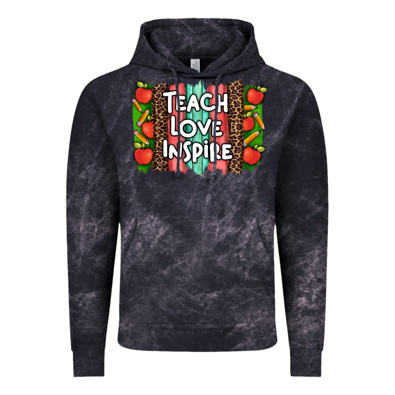 Teach Love Inspire Brushstroke With  And Pen Leopard Vintage Hoodie by Artiststas | Teevron