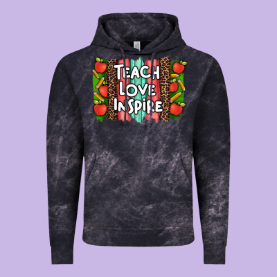 Teach Love Inspire Brushstroke With  And Pen Leopard Vintage Hoodie Designed By Artiststas