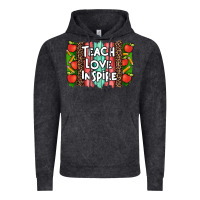 Vintage Black teach love inspire brushstroke with  and pen leopard Vintage Hoodie - Artiststas