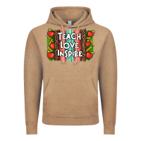 Vintage Coffee teach love inspire brushstroke with  and pen leopard Vintage Hoodie - Artiststas