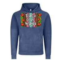Vintage Denim teach love inspire brushstroke with  and pen leopard Vintage Hoodie - Artiststas