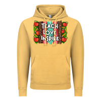 Vintage Mustard teach love inspire brushstroke with  and pen leopard Vintage Hoodie - Artiststas