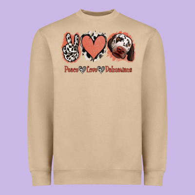 Peace Love Dalmatians Heavyweight Sweatshirt Designed By Jasminsmagicworld