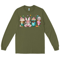 Army Green easter coffee cups Long Sleeve Tee - MaliasSmallBusiness