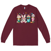 Burgundy easter coffee cups Long Sleeve Tee - MaliasSmallBusiness