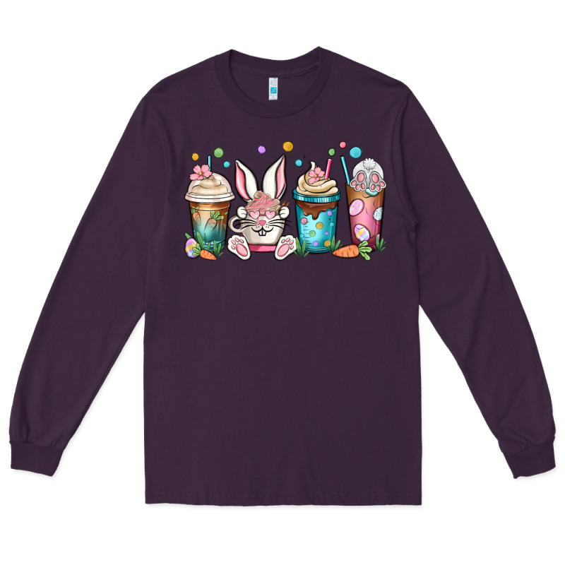 Easter Coffee Cups Long Sleeve Tee by MaliasSmallBusiness | Teevron