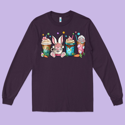 Easter Coffee Cups Long Sleeve Tee Designed By Maliassmallbusiness