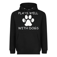 Black Plays Well With Dogs Heavyweight Hoodie - Bettercallsaul